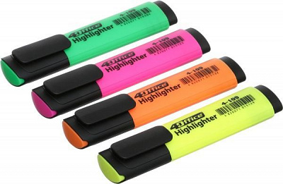 Набір текстових маркерів 4Office 1-5 мм 4 шт. 4-109/4 різнокольоровий