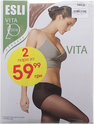 Колготки жіночі ESLI Vita р. 3 світло-бежевий 2 шт.