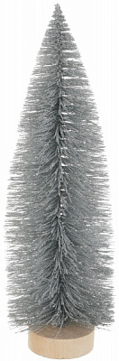 Елка декоративная настольная серебряная 13x40 см