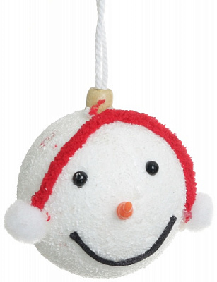 Куля новорічна Shunda пінопластиковий 80 мм біло-червоний SDA2111580WR