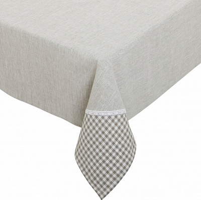 Скатерть с кружевом 140x250 см серый Галерея льна 