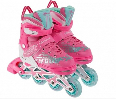 Роликовые коньки Shantou со снаряжением ABEC-7 р. 35-38 розовый