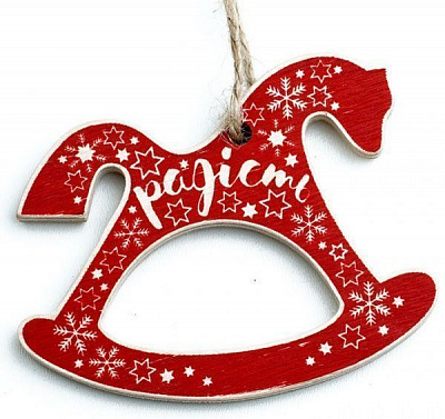 Підвіска Коник червоний «Радість» 6 см dEI-15_03