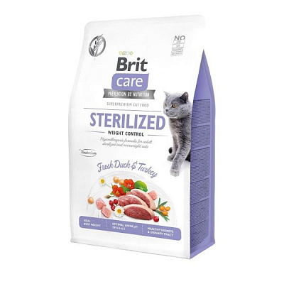 Корм Brit Care Sterilized Weight Control качка та індичка 400 г 171295