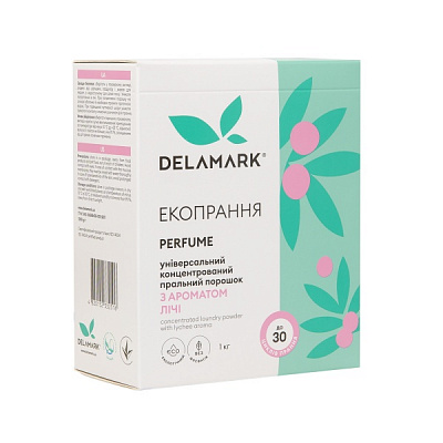 Порошок для машинного та ручного прання DeLaMark з ароматом лічі 1 кг