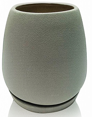 Вазон керамический Eterna 10,5х10,5х11 см овальный 1 л серая платина (203-11 сіра платина) 