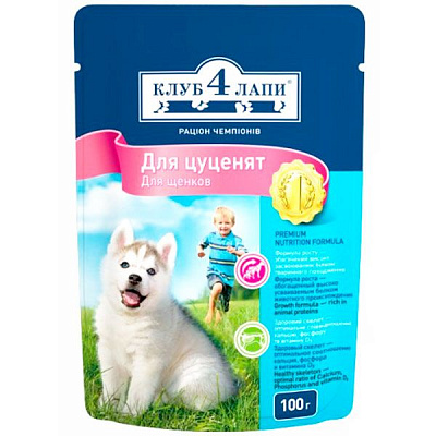 Корм Клуб 4 лапы для щенков 100 г 