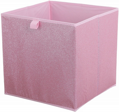 Ящик для хранения GLITTER розовый 300x300x300 мм