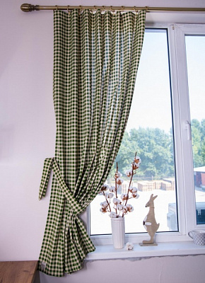 Комплект штор Lucy зеленая клетка La Nuit