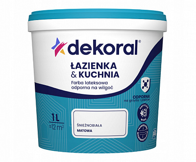 Фарба для ванни латексная Dekoral влагостойкая глубокий мат белый 1л