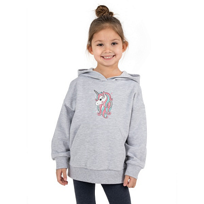 Толстовка для дівчинки Funtime Unicorn р.122 світло-сірий меланж