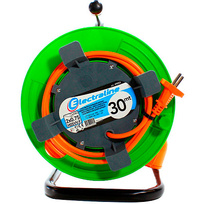 Подовжувач на котушці Electraline без заземлення 1 гн. чорний 30 м 49053
