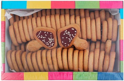 Печенье Делиция сдобное Мухоморчики со вкусом черной смородины 600 г (4823102503479) 