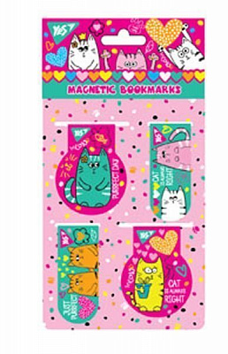 Закладки магнітні YES Lovely cats 4 шт. 706960