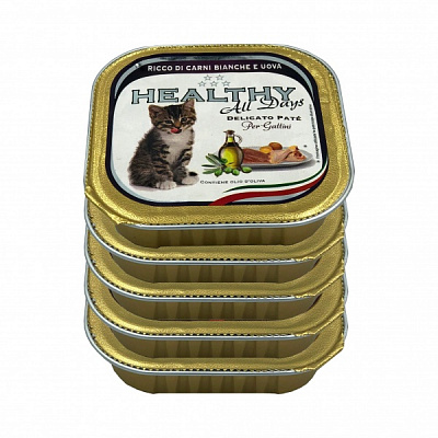 Консерва для кошенят Healthy All days 4+1 5x100 г яловичина і яйця
