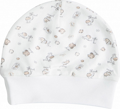 Шапочка дитяча GABBI GSK- 23-9 звірятки р.40-42 білий із принтом 13646