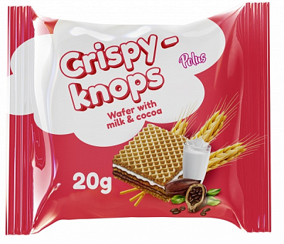 Вафли CHOCO-KNOPS c молочной и какао начинками 20 г 