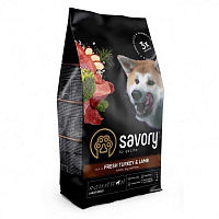 Корм Savory сухий для собак великих порід Свіже ягня та індичка 3 кг