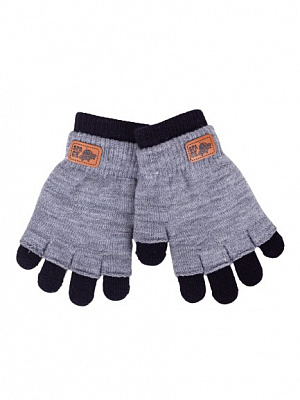 Рукавички YO! р.14 чорний із сірим