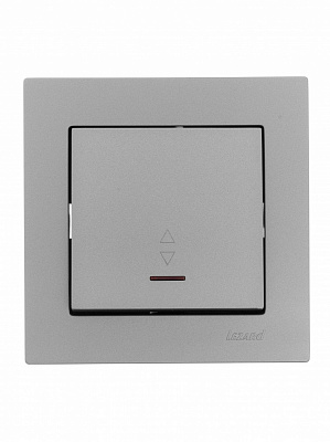 Выключатель проходной одноклавишный Lezard Vesna с подсветкой серый 742-3588-114