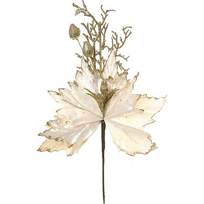 Украшение новогоднее Пуансеттия EYF16-7964 золотистая 37 см