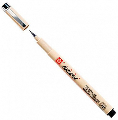 Линер PIGMA Brush, Черный, Sakura 