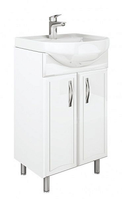 Тумба напольная Прайм 50 МДФ белый глянец под умывальник Прокси-Colombo 50