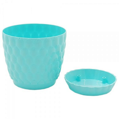 Горщик пластиковий Alyaplastik PINECONE NO:3 круглий 3 л бірюзовий