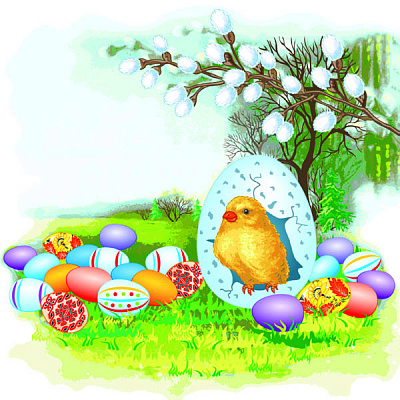 Салфетки столовые La Fleur Цыпленок под ивой 33х33 см бирюзовый 16 шт.