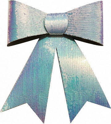 Декорация бант с переливом 25х30 см серебро T22-08-42