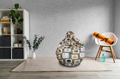 Кресло-мешок Примтекс Плюс MALMO M LUX PT-08 print Cats принт