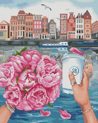 Алмазна мозаїка Американо з Амстрдамом 40x50 см DBS0008 Brushme