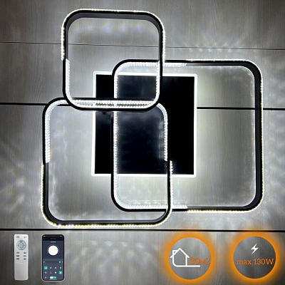 Люстра світлодіодна Luminaria 130 Вт LED-модуль чорний AKRILIKA SQUARE 130W 4S BLACK