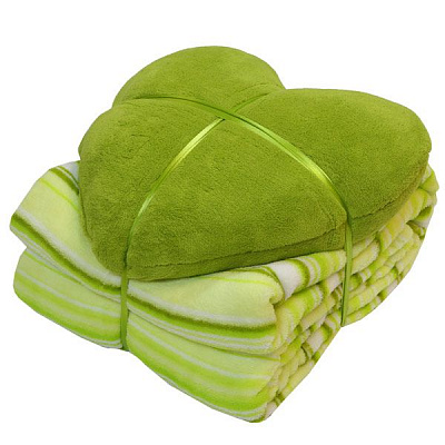 Набір La Nuit Heart Lime плед 140x190 см + подушка 35x35 см