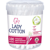 Ватні палички Lady Cotton 100 шт пластикова банка