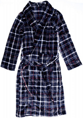 Халат мужской La Nuit Клетка р. XL синий 