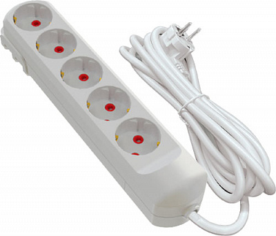 Удлинитель Neomax без заземления 5 гн. белый 5 м NX501505 