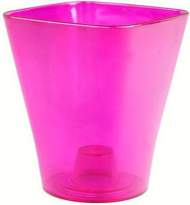 Кашпо для орхидей Оранжерея «Квадро» квадратный 3л розовый 