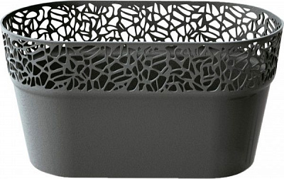 Кашпо пластикове Prosperplast Naturo овальний 6л графітовий (78988-426)