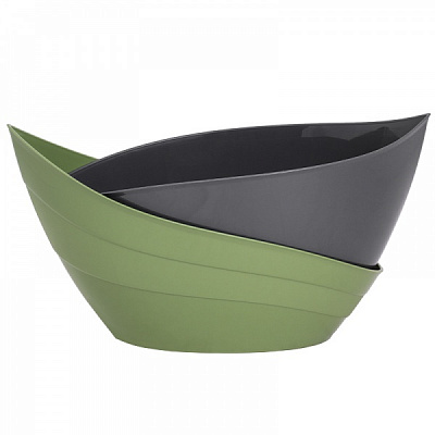 Кашпо Гармония овальный 1,5 л оливковый/антрацит (КШ-9062) 