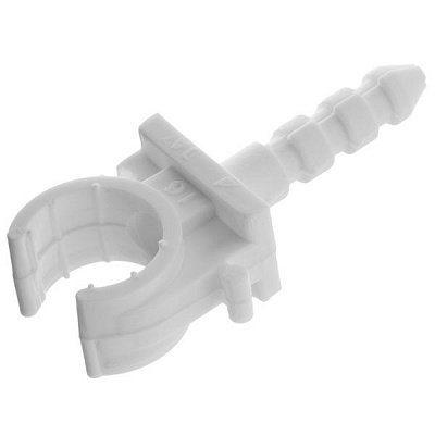 Клипса для крепления Lion d16 мм с дюбелем для крепления мпт та Рех труб