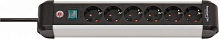 Подовжувач з вимикачем Brennenstuhl Premium-Alu-Line із заземленням 6 гн. чорно-сірий 3 м 1391030600 