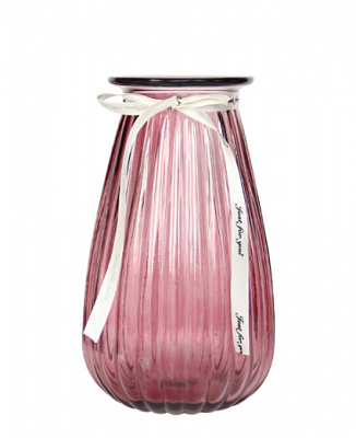 Ваза скляна Crystal Rose (83000004/5) 19 см рожева