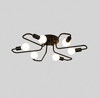 Люстра стельова Геотон Вілла 6x60 Вт E27 чорний 49021 