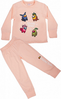Піжама дитяча для дівчаток Roksana №1065/12018 р.122-128 персиковий