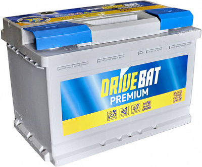 Аккумулятор автомобильный Monbat Drivebat Premium 6СТ-75 Низкополая Е 75Ah 720A 12V «+» справа