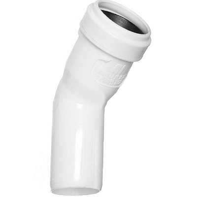 Коліно каналізаційне внутрішнє Інсталпласт 32 мм 45°