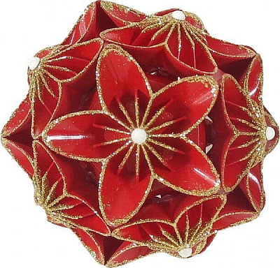 Декорація новорічна Куля квітчаста 8 см EPI-MC18B-191142-1