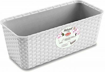 Вазон пластиковый Stefanplast Natural прямоугольный 5,3л белый (73700) 