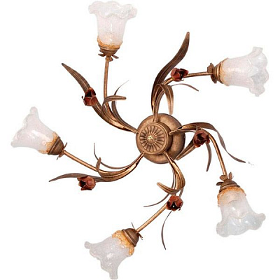 Люстра потолочная Геотон НПБ 01-5х60-140 Рома-Н752 5xE14 античная латунь 44896 